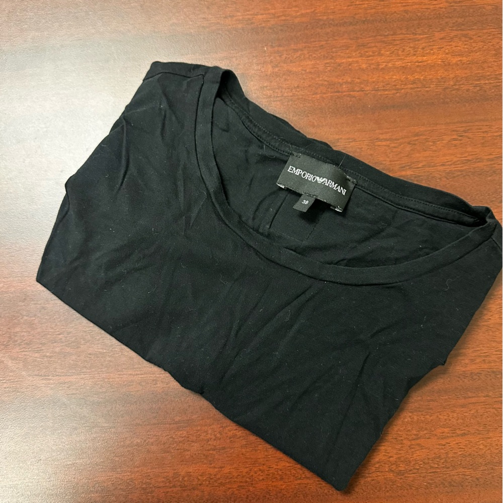 Emporio Armani Black T-Shirt Top Blouse Sleeveless Womens Size 38/XS